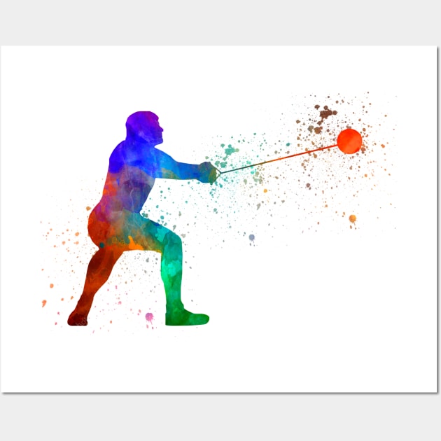 Hammer throw in watercolor Wall Art by PaulrommerArt